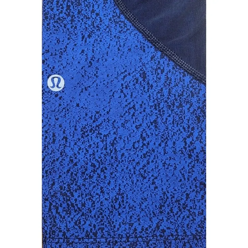 Lululemon Rush Hour 21 Crop Leggings Sapphire Blue Black Spray Jacquard Mesh 4
